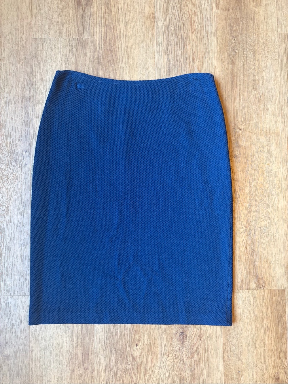St. John for Nordstrom Blue Knit Pencil Skirt Size 6 Wool Blend Classic Career